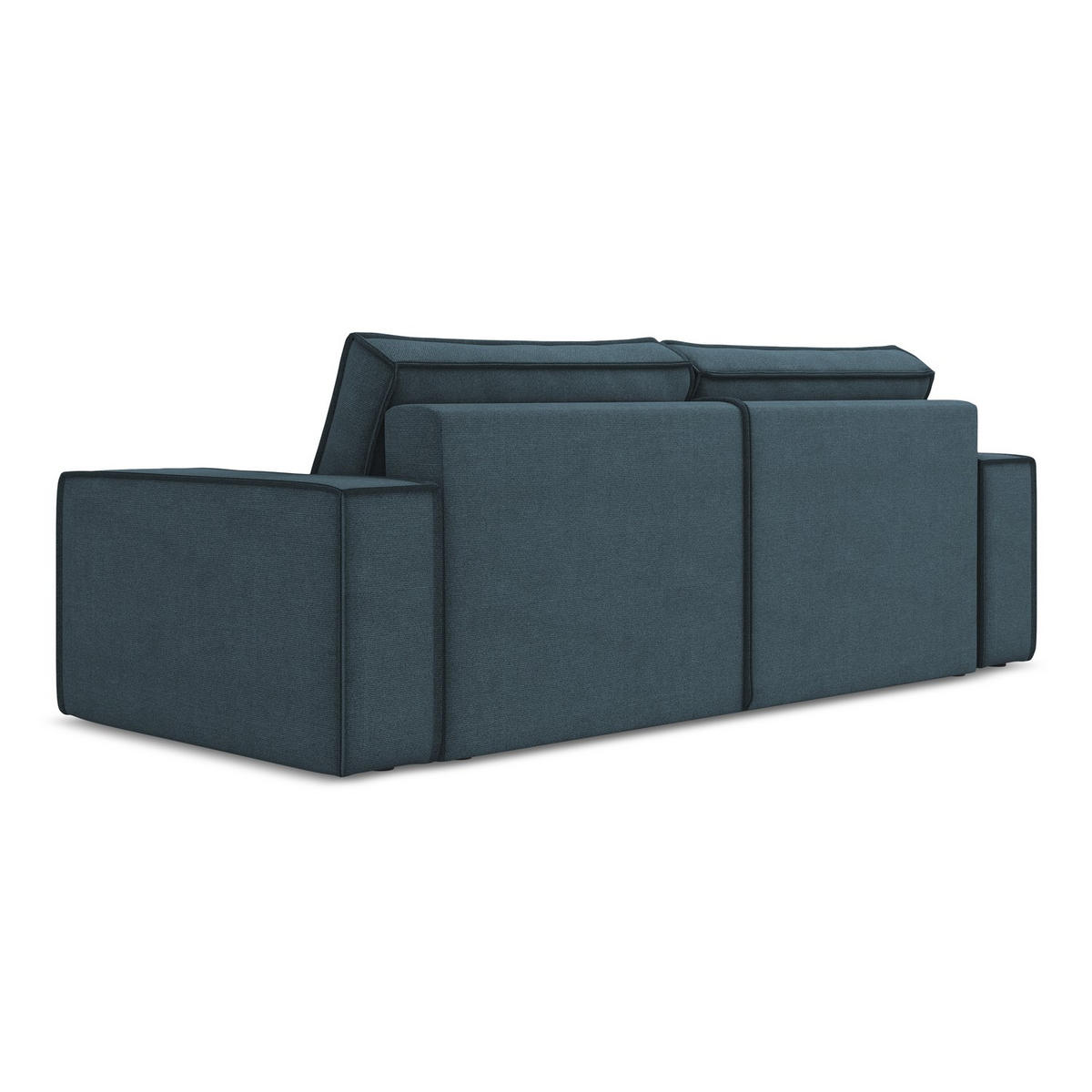 3-SITZER SOFA mit Schlaffunktion Strukturstoff Stoff Blau - Blau/Blaugrau, Kunststoff/Textil (255/85/105cm) - LaMiaSofa