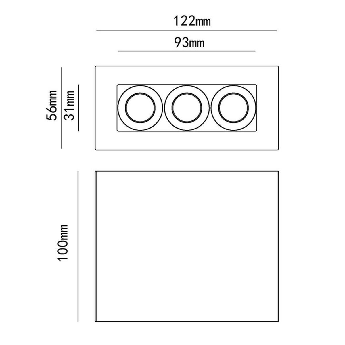 LED DECKENLEUCHTE Metall Gips Weiß Chrom - Weiß, Metall (12.2/5.6/10cm) - Globo Lighting