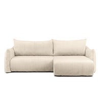 ECKSOFA Mailand Mit Schlaffunktion - Ecru, Holzwerkstoff/Textil (260/154cm) - Fun Möbel