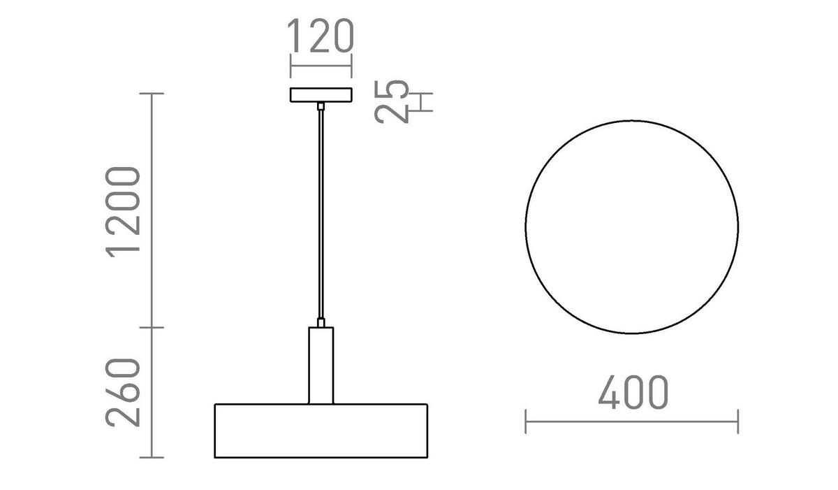 PENDELLEUCHTE GIULIA 40 Schwarz 30 W - Schwarz, Metall (30/30/120cm) - Rendl