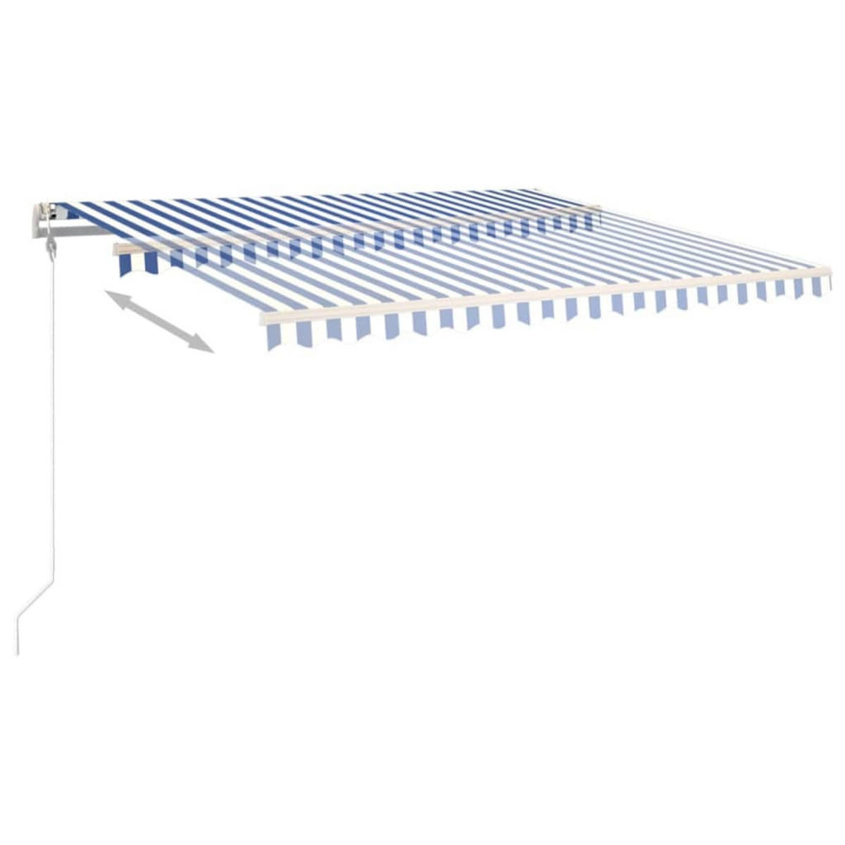 MARKISE Automatisch Einziehbar 450x350 cm Blau und Weiß - Blau, Metall (450/350/450cm) - furnicato