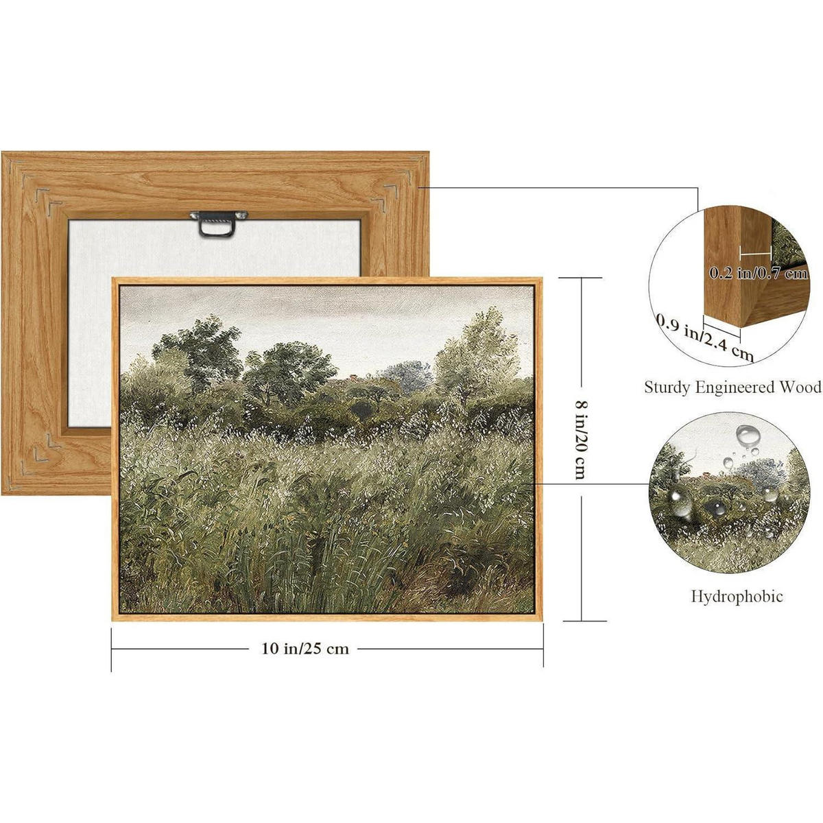 LEINWANDBILD mit Rahmen Holz 20 x 25 cm Natur Grün Landschaft - Grün, Holz (20/0.5cm)