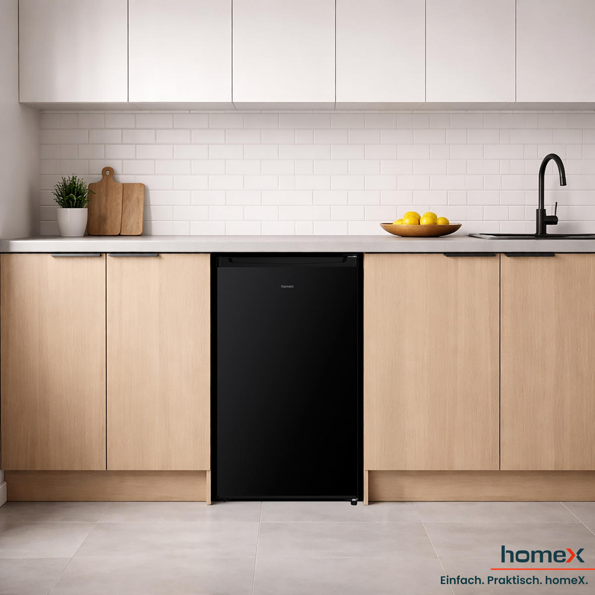 GEFRIERSCHRANK klein - 60L Nutzinhalt, 4-Sterne Gefrieren, kompakt, freistehend, schwarz, FS1016-B - Schwarz, Kunststoff/Metall (47.5/85/45cm) - homeX
