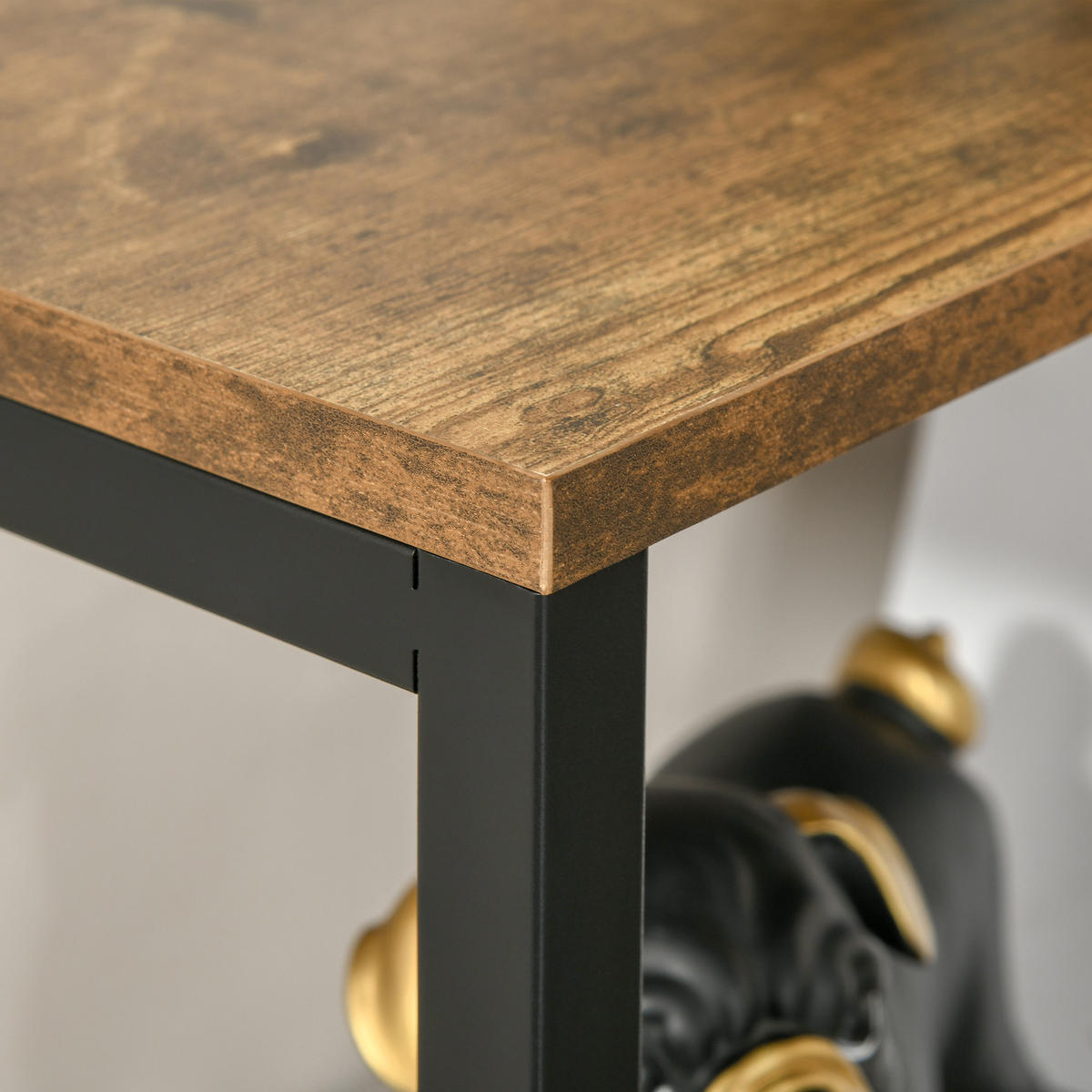 REGAL DE-15477 3 Ablagen + 1 Tür + 2 Schubladen Altwood/Schwarz - Braun, Holzwerkstoff (58/122/24cm) - ComfortXL