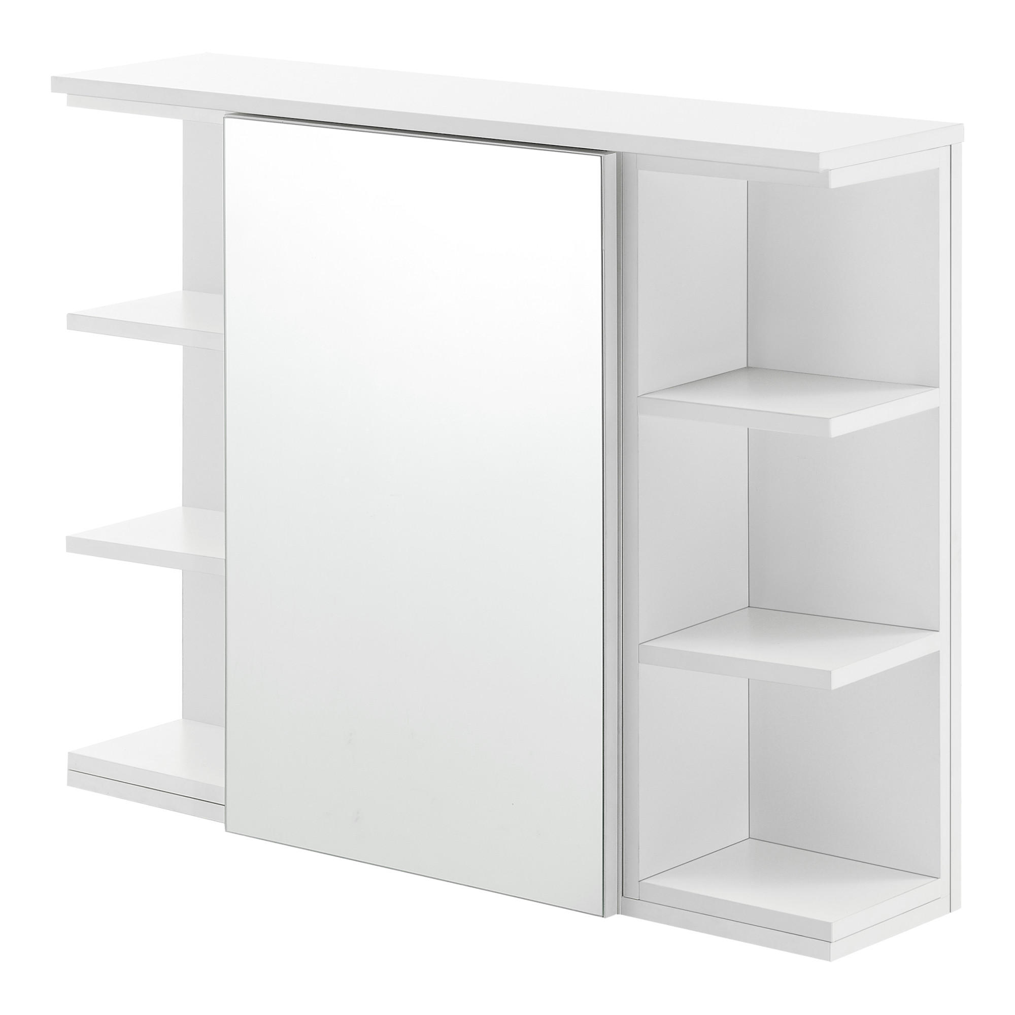 SPIEGELSCHRANK Harstad - Weiß, Holzwerkstoff (80/64/20cm) - [en.casa]