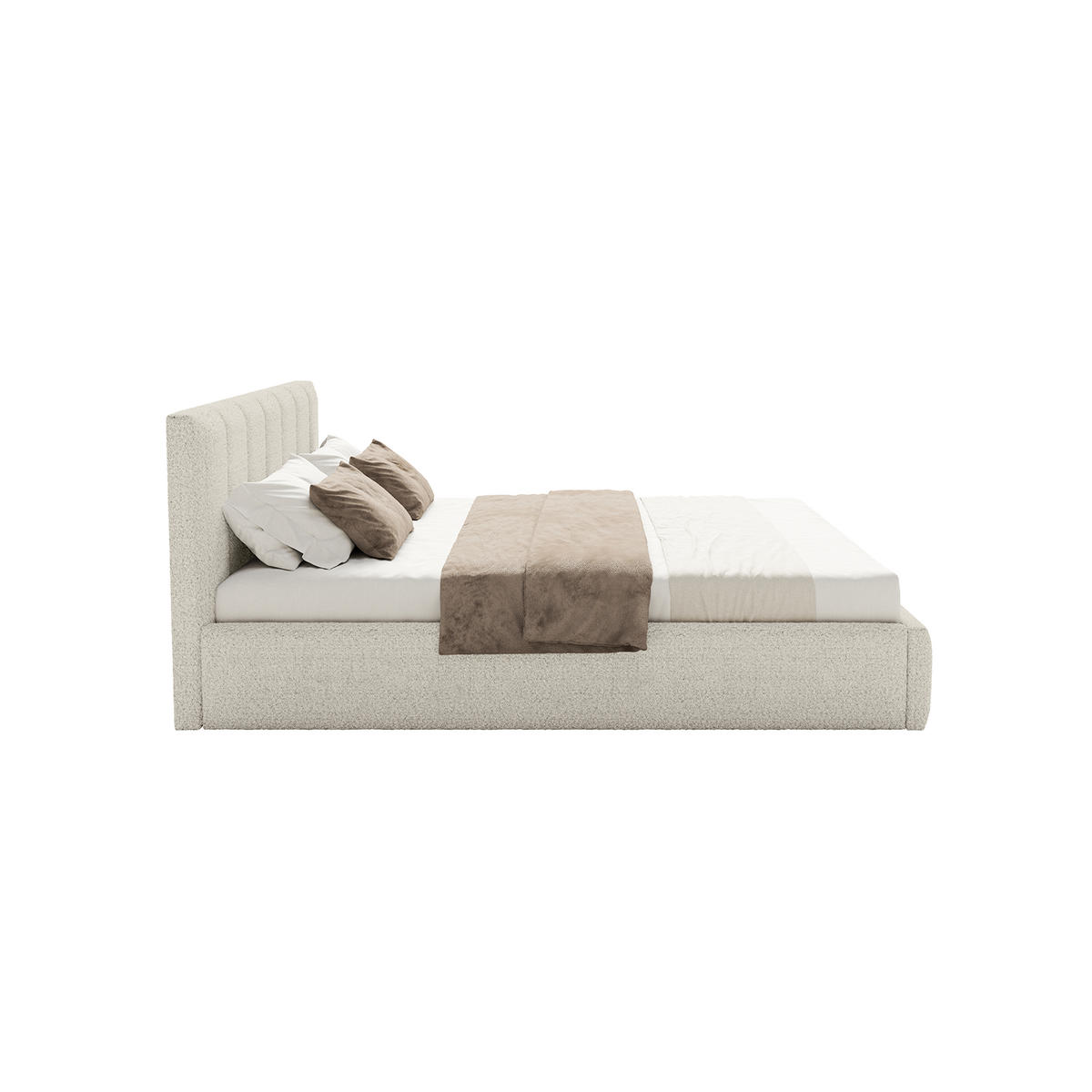 POLSTERBETT TORAO 200x200 cm, Ecru - Beige, Textil (200/200cm) - Fedve