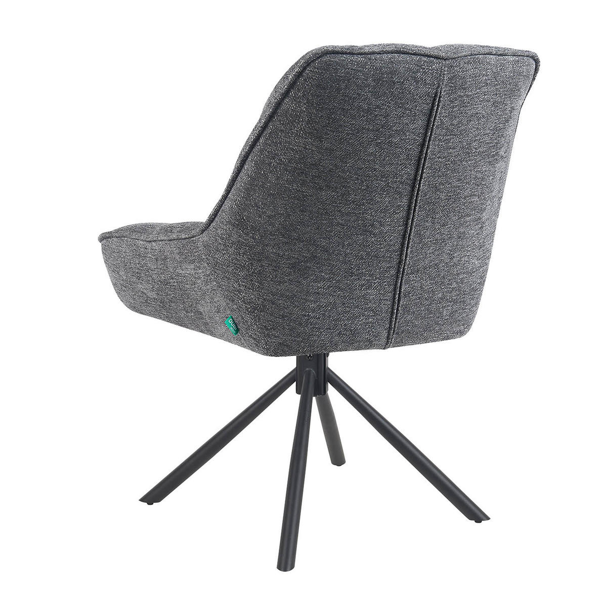 DREHSTUHL Mika-Mira 2er-Set - Schwarz/Grau, Textil/Metall (60/88/68cm) - DUBI Möbel