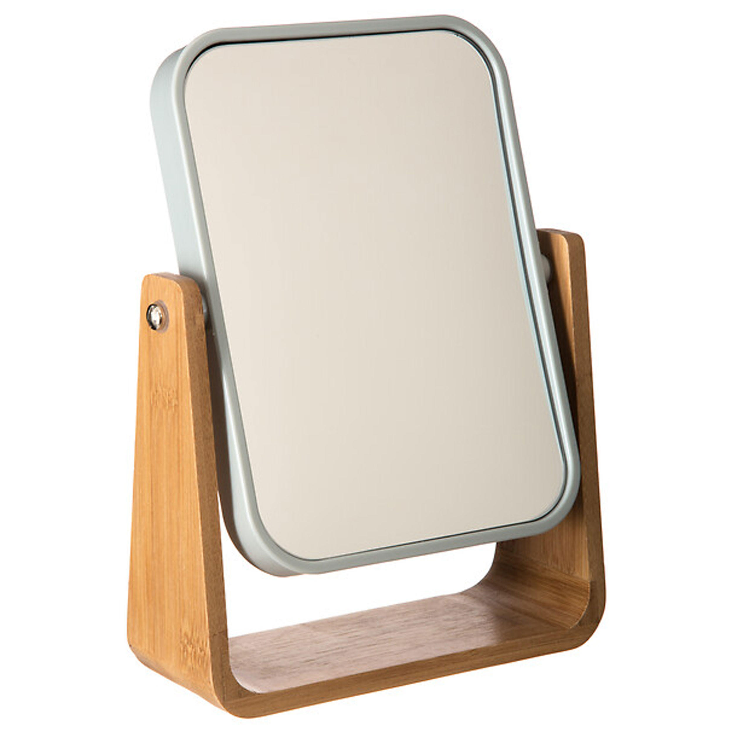 KOSMETIKSPIEGEL Natureo White, Glas, Bambus, Kunststoff, Weiß, 16 x 22 cm - Weiß, Glas (5.8/21.8/16cm) - 5five Simply Smart