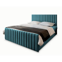 BOXBETT ARION 160x200 cm mit Matratze und Topper, H2+H3 - Blau - Hellblau, Holz (160/200cm) - MASSENO