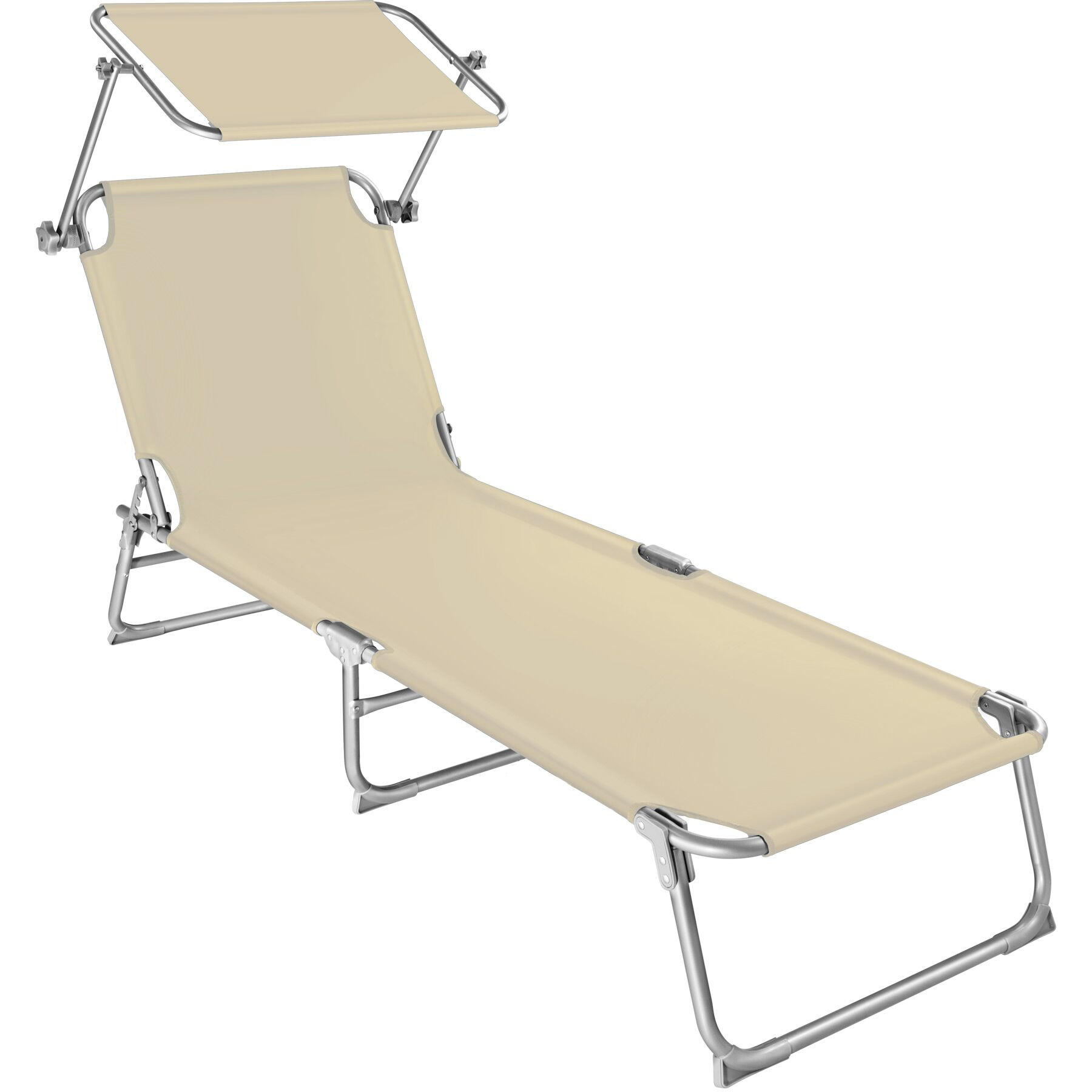 GARTENLIEGE ,190 x 68 x 28 cm,beige - Beige, Kunststoff (68/28/190cm) - tectake