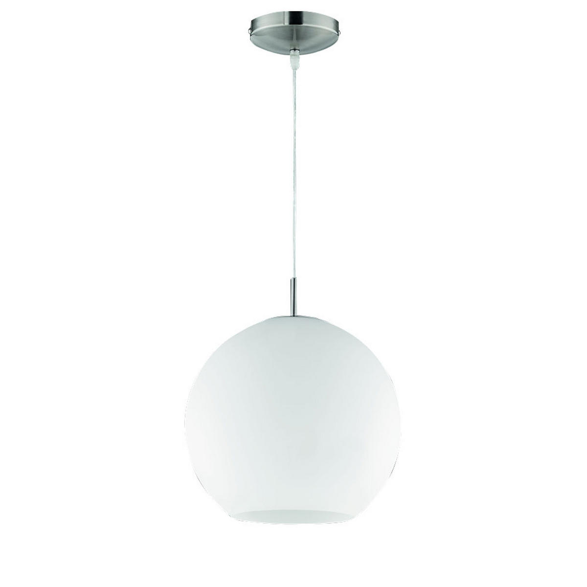 HÄNGELEUCHTE Glas Nickel Weiß MOON - Weiß, Glas (30/30/150cm)