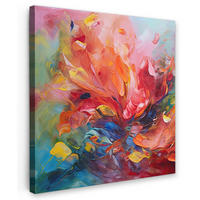 LEINWANDBILD Ölgemälde - Kunst - Abstrakt - Farbenfroh 90x90 cm - Altrosa, Textil (90/90cm) - MuchoWow