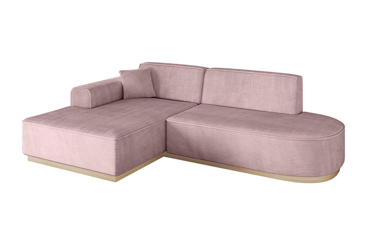ECKSOFA Ottomane Links IREA-L1 - 232x165x80 cm Rosa - Rosa, Holzwerkstoff/Textil (232/165cm) - ALTDECOR