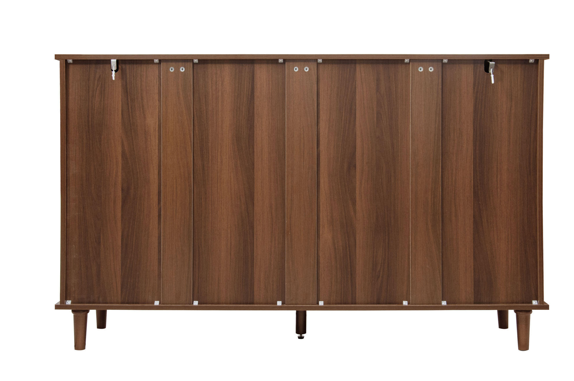 SIDEBOARD mit 4 Türen, 2 Schubladen, höhenverstellbaren Einlegeböden und Vintage-Griffen, Walnussfarben - Walnussfarben, Holzwerkstoff (150/90.3/40cm) - Redom