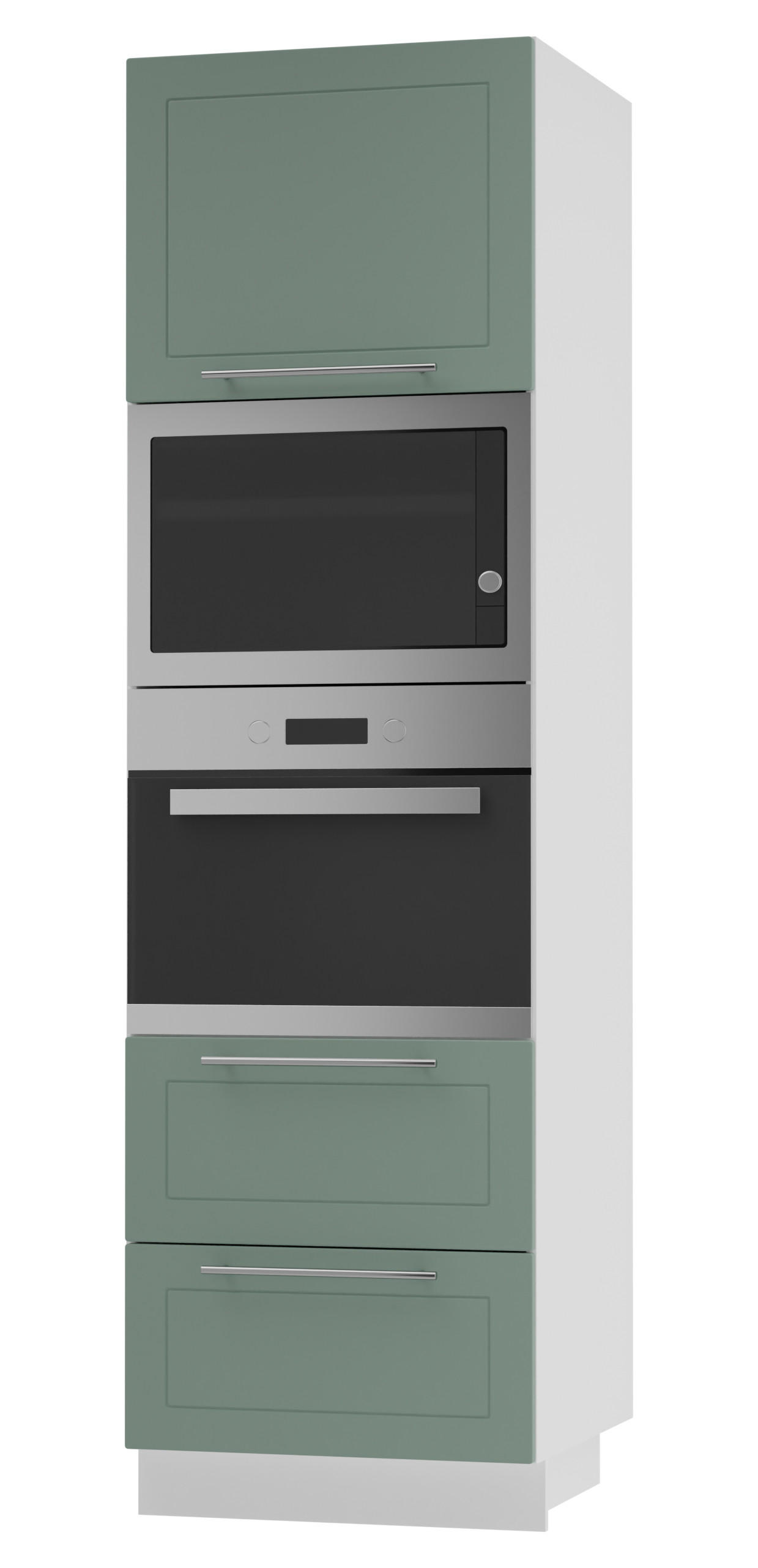 Feldmann-Wohnen Backofen-Hochschrank Mintgrün, Weiß 60x207x59 cm
