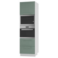 BACKOFEN-HOCHSCHRANK Kvantum D14/RU/2A/284 Mint Matt / Weiß Matt 60 / 59 / 207cm - Weiß/Mintgrün, Holz/Holzwerkstoff (60/207/59cm) - Feldmann-Wohnen