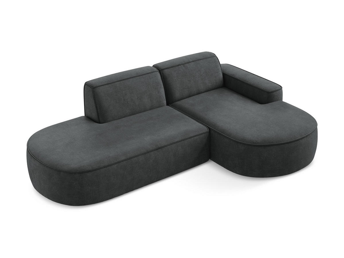 SOFAELEMENT Chenille Stoff Grau - Dunkelgrau/Schwarz, Holzwerkstoff/Kunststoff (90/70/89cm) - Makamii