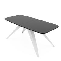 AUSZIEHTISCH FENTO 160/80/76 cm, Weiß / Schwarz - Schwarz/Weiß, Holzwerkstoff/Metall (80/160/76cm) - Idohome