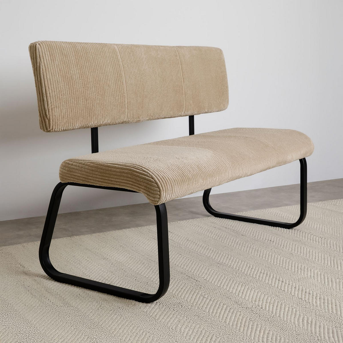 ESSZIMMERBANK MATESE - Beige, Textil/Metall (135/88/58cm) - IDIMEX