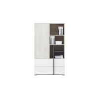 KINDERREGAL REMI 06 80 cm breit in Eichenweiß / Weiß Matt / Anthrazit - Eichefarben/Anthrazit, Holzwerkstoff (80/135/43cm) - Deine Möbel 24