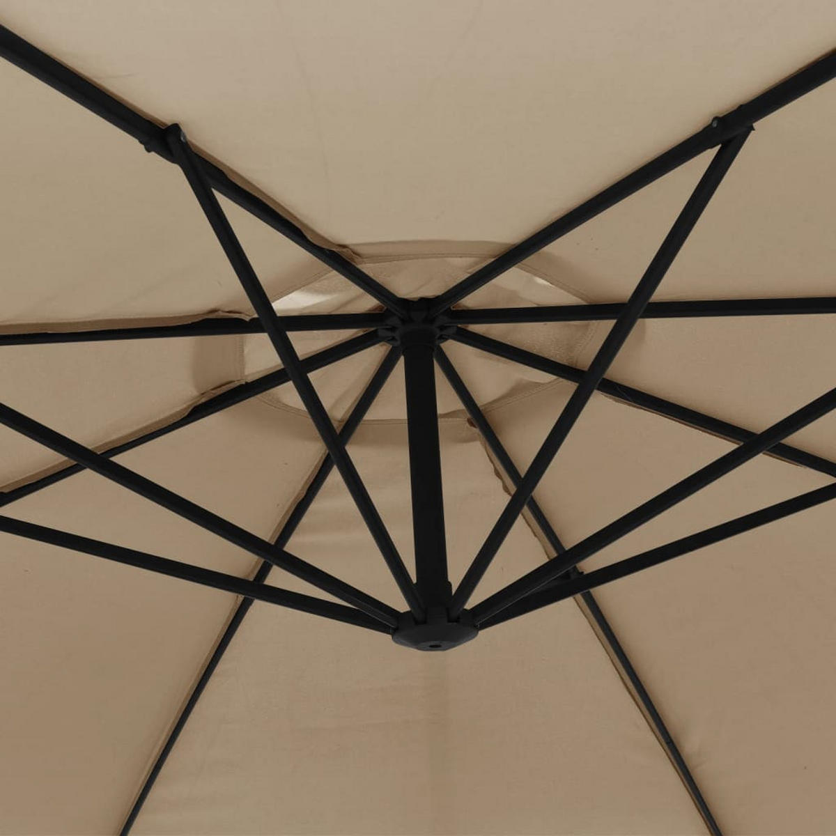 SONNENSCHIRM rund MARC 350cm Taupe | UV-Schutz, Kurbelsystem | Ampelschirm rund - Taupe, Metall (350/350cm) - DELUKE