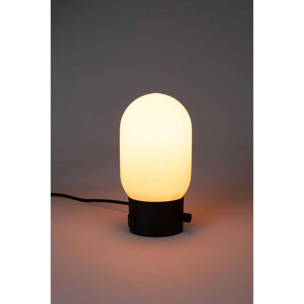 TISCHLAMPE Urban Charger Schwarz - Schwarz, Glas (12.5/12.5/24.5cm) - Zuiver
