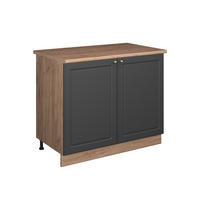 SPÜLENUNTERSCHRANK Fame-Line, Anthrazit-Gold Landhaus/Goldkraft Eiche, 100 cm, AP Eiche - Honigeiche/Anthrazit, Holzwerkstoff (100/82/60cm) - Vicco