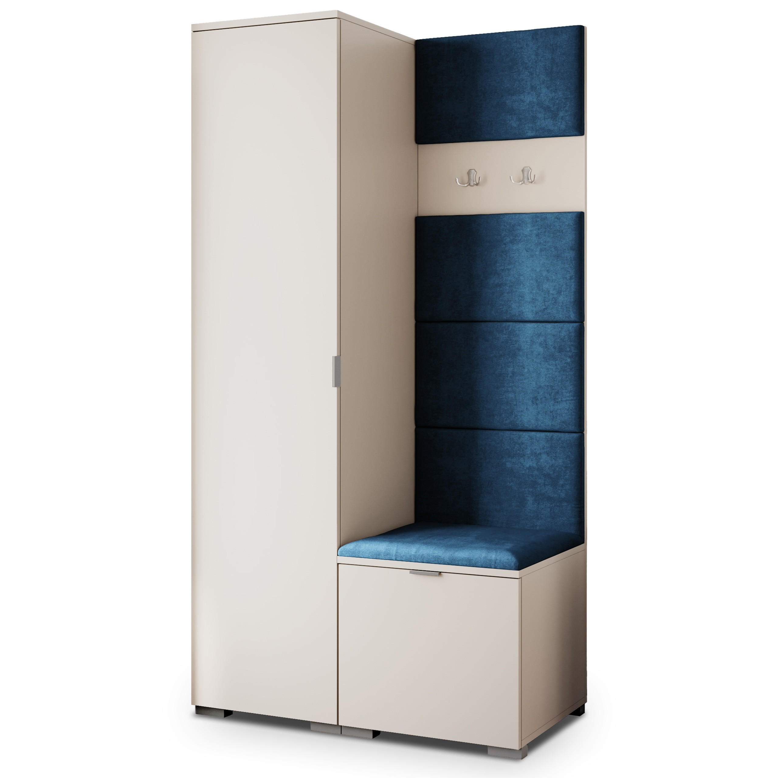 GARDEROBENSCHRANK LORI 95/181/51 cm Modern Garderobe-Set Kaschmir - Kaschmir/Blau, Holzwerkstoff (95/181/51cm) - MASSENO