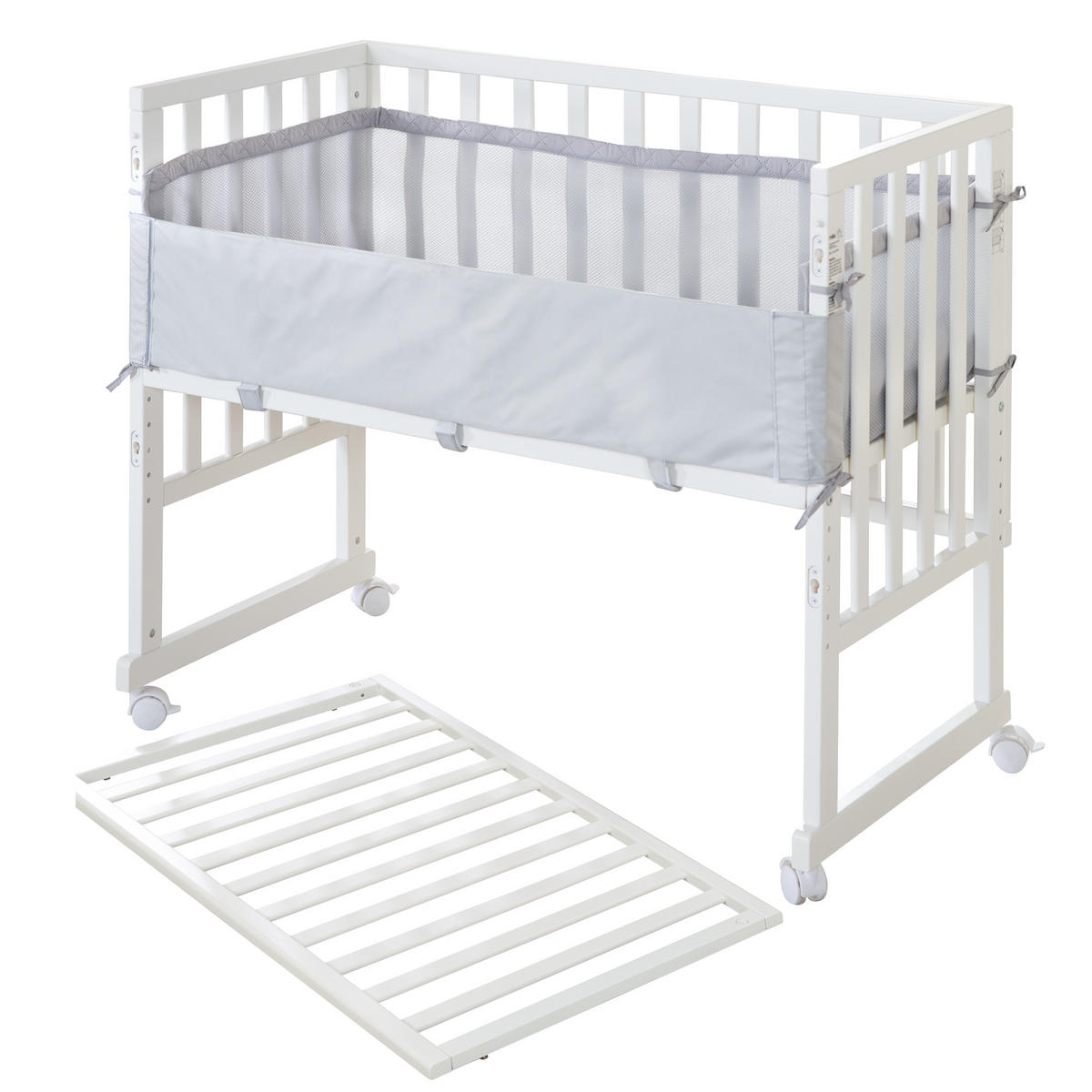 BEISTELLBETT roba Style grau 3in1 Set 90 x 45 cm - Weiß/Grau, Holzwerkstoff (45/90cm) - Roba