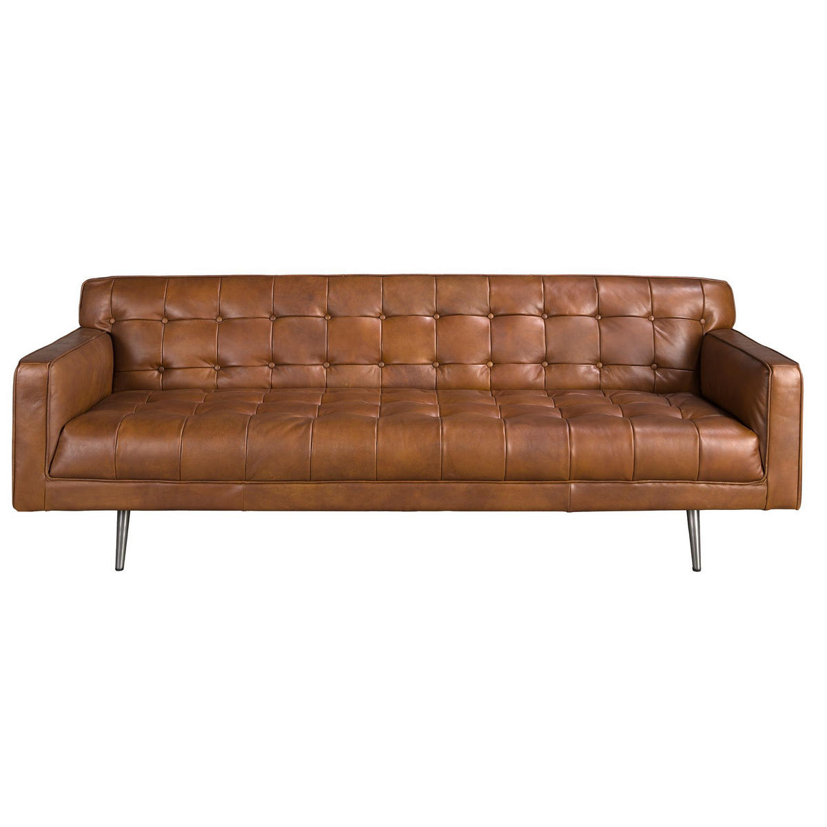 CHESTERFIELD-SOFA Chester 3-Sitzer-Sofa aus dunkelbraunem Leder 212/79/70 cm - Braun, Leder/Metall (212/70/79cm) - ANGEL CERDA