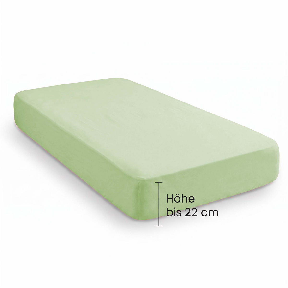 SPANNBETTTUCH Premium Biber pistaziengrün, 140x200 cm - 160x200 cm - Hellgrün, Textil (160/200cm) - biberna
