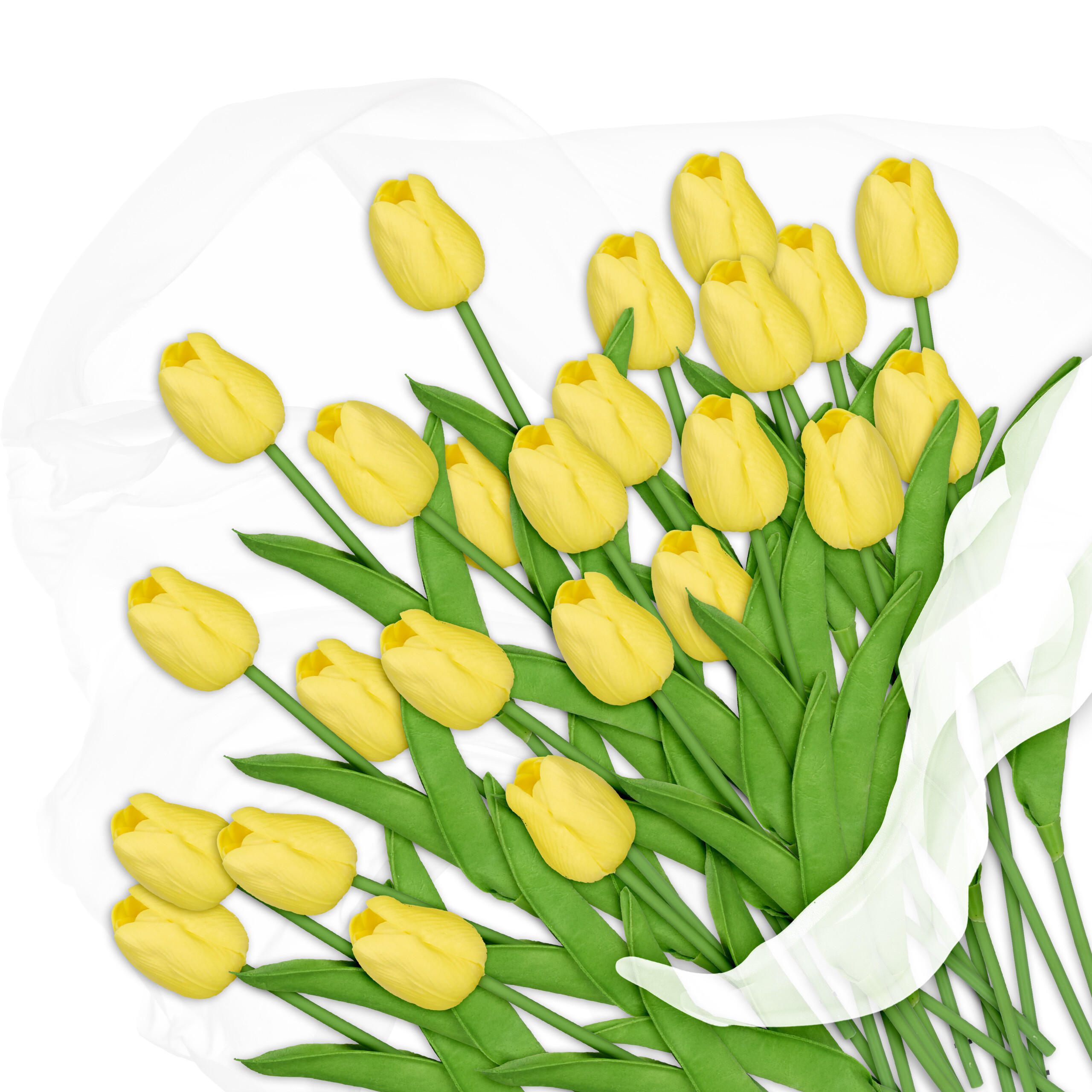 24XKUNSTTULPE - Multicolor/Grün, Kunststoff (33.5cm) - Relaxdays