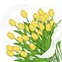 24XKUNSTTULPE - Multicolor/Grün, Kunststoff (33.5cm) - Relaxdays