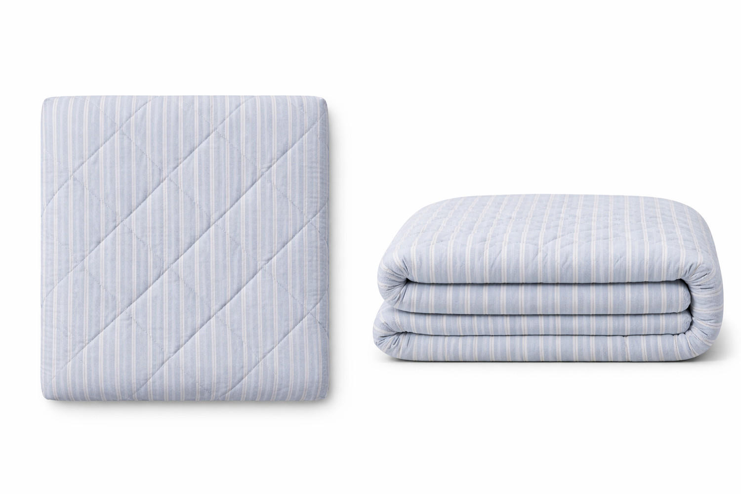 WOHNDECKE Baumwolle 140x180 cm Quilt-Optik – Gesteppt, Weich & Modern - Blau, Naturmaterialien (140/180cm) - AU Maison