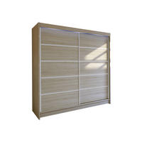SCHWEBETÜRENSCHRANK Talin IV, mit RGB LED Beleuchtung - Kaschmir/Silberfarben, Holzwerkstoff/Metall (180/215/58cm) - MIRJAN24