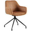 ESSZIMMERSTUHL Lederlook Hellbraun - Hellbraun/Schwarz, Textil/Metall (58/81/58cm) - CLP