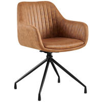 ESSZIMMERSTUHL Lederlook Hellbraun - Hellbraun/Schwarz, Textil/Metall (58/81/58cm) - CLP