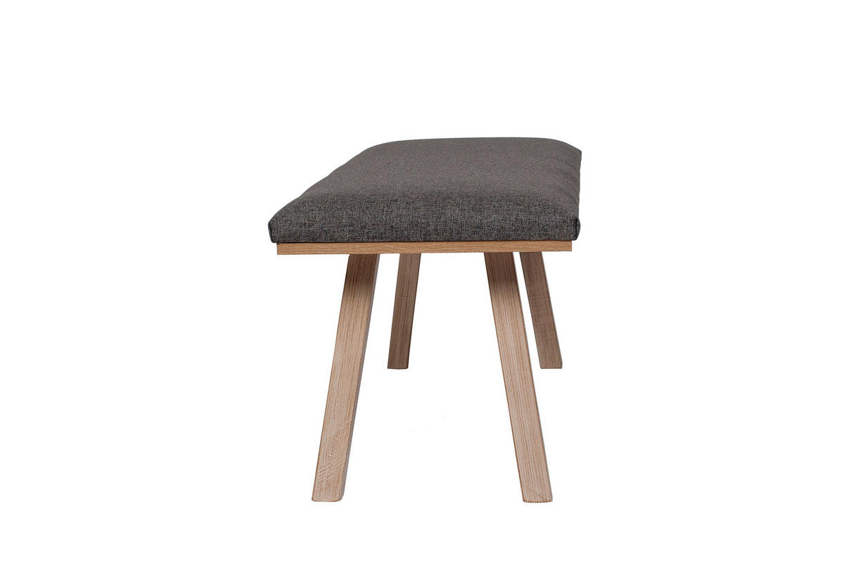 GARDEROBENBANK Die Klassische - Eichefarben/Grau, Holz/Textil (45/48/125cm) - Kundler Home