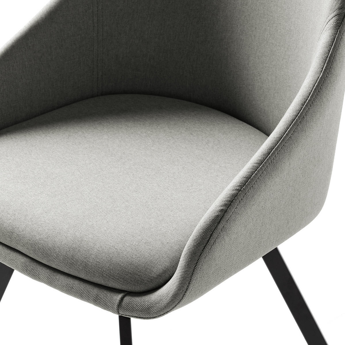 ARMLEHNENSTUHL-SET - Webstoff - Hellgrau, Textil (53/80/54cm) - home24