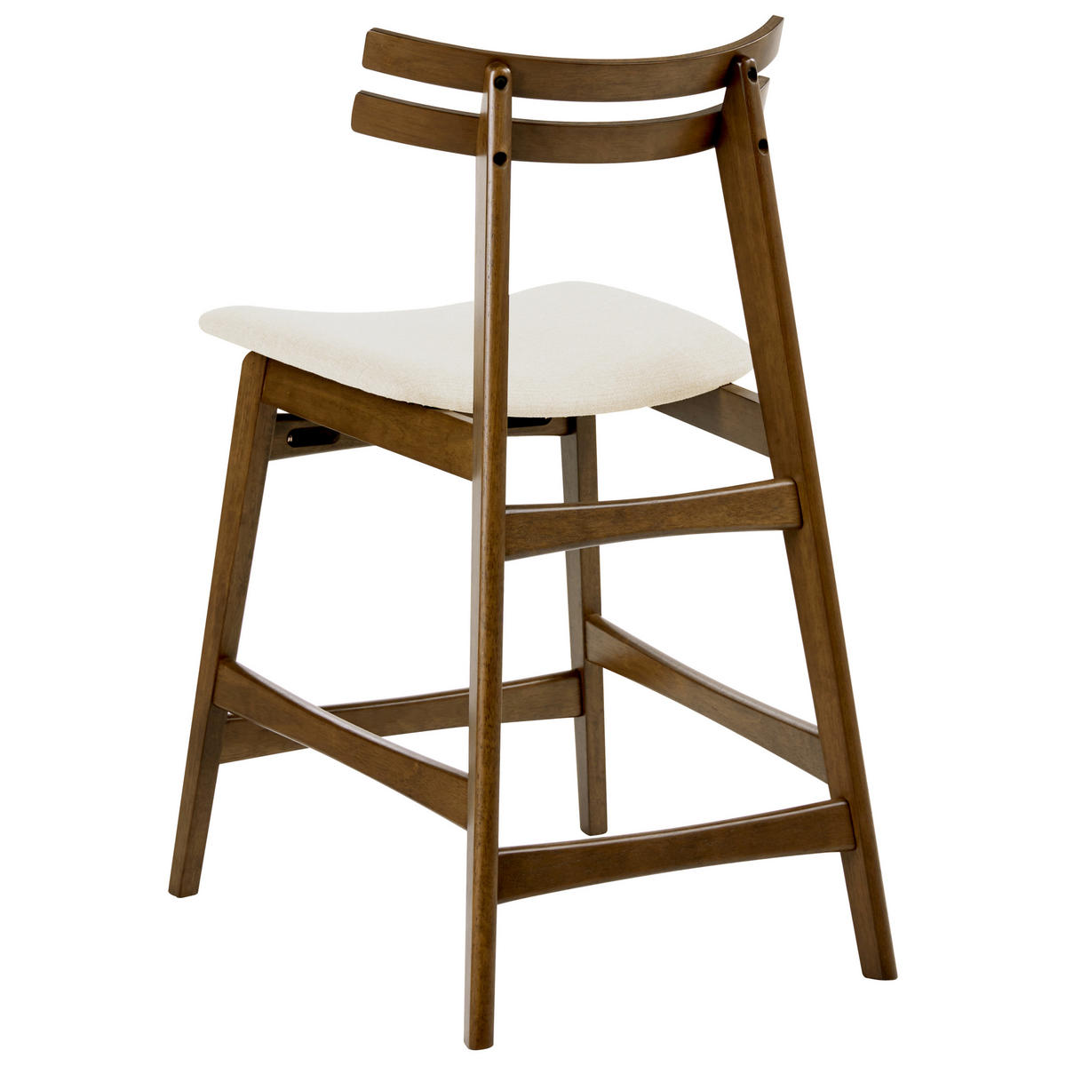BARSTUHL 2er-Set Holz Braun/Cremeweiß Cynthiana - Creme, Holz (52/91/63cm) - Beliani