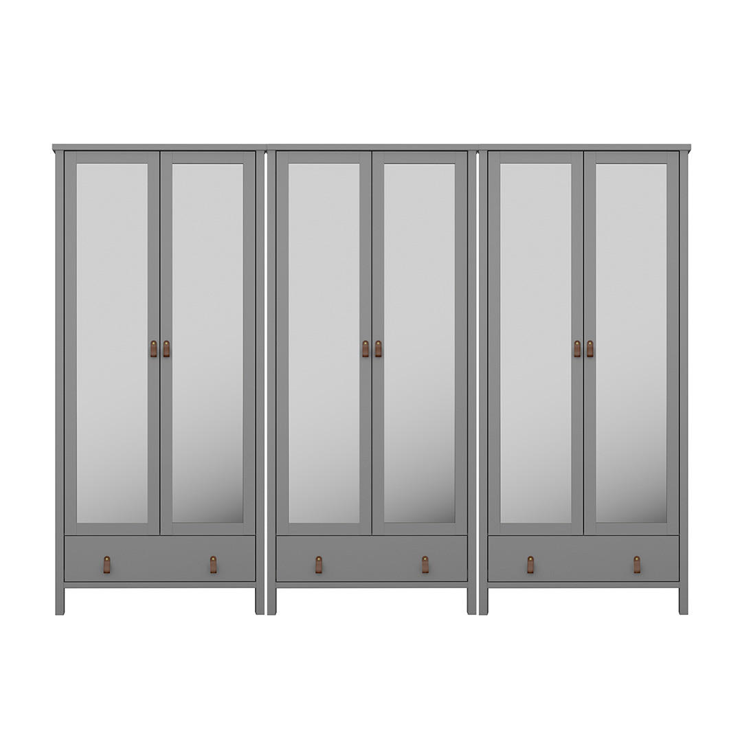 KLEIDERSCHRANK Tromsø Grau lackiert 267/50/195 cm - Grau, Holzwerkstoff (267/195/50cm) - ebuy24