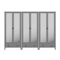 KLEIDERSCHRANK Tromsø Grau lackiert 267/50/195 cm - Grau, Holzwerkstoff (267/195/50cm) - ebuy24