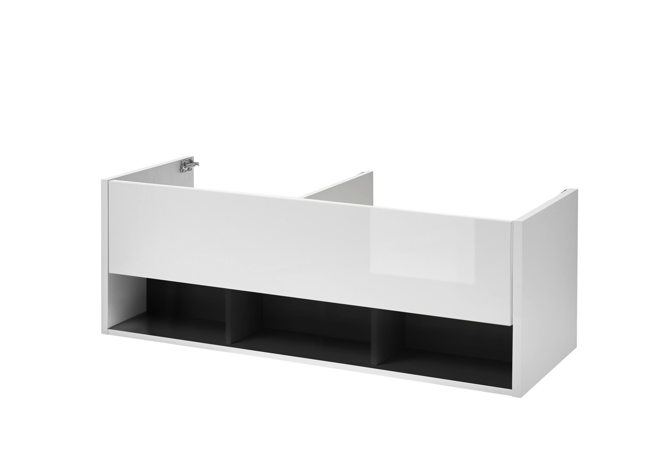 WASCHTISCH M20 Weiß Hochglanz & Anthrazit 120/42/46 cm ohne Waschbecken - Weiß Hochglanz/Anthrazit, Holzwerkstoff (120/42/46cm) - Livojo