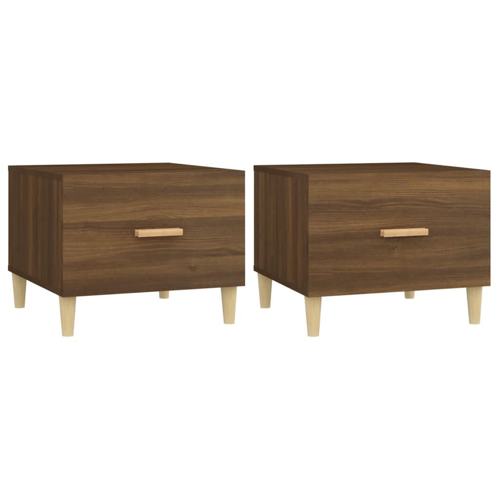 COUCHTISCHE 2 Stk. Braun Eichen-Optik 50x50x40 cm Holzwerkstoff - Braun, Holzwerkstoff (50/50/40cm) - furnicato