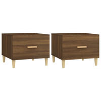 COUCHTISCHE 2 Stk. Braun Eichen-Optik 50x50x40 cm Holzwerkstoff - Braun, Holzwerkstoff (50/50/40cm) - furnicato