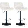 BARHOCKER 2er Set Samt creme - Creme/Schwarz, Textil/Metall (48/81/54cm) - CLP