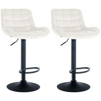 BARHOCKER 2er Set Samt creme - Creme/Schwarz, Textil/Metall (48/81/54cm) - CLP