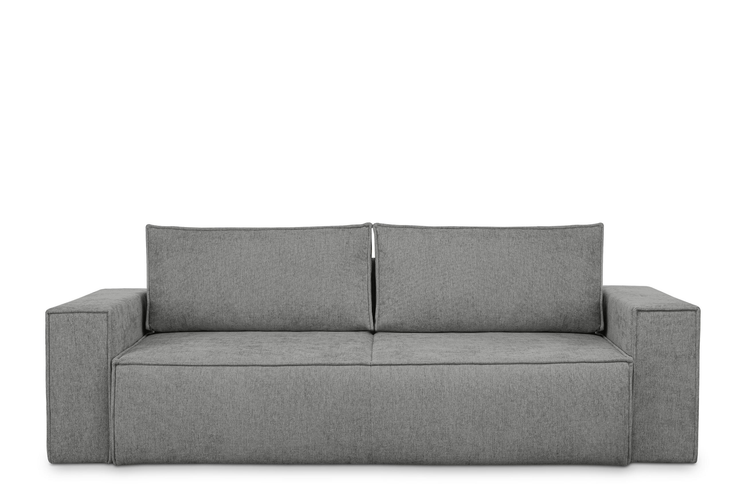 3-SITZER-SOFA NAPI II mit Schlaffunktion, grau - Grau, Textil (244/89/101cm) - KONSIMO®