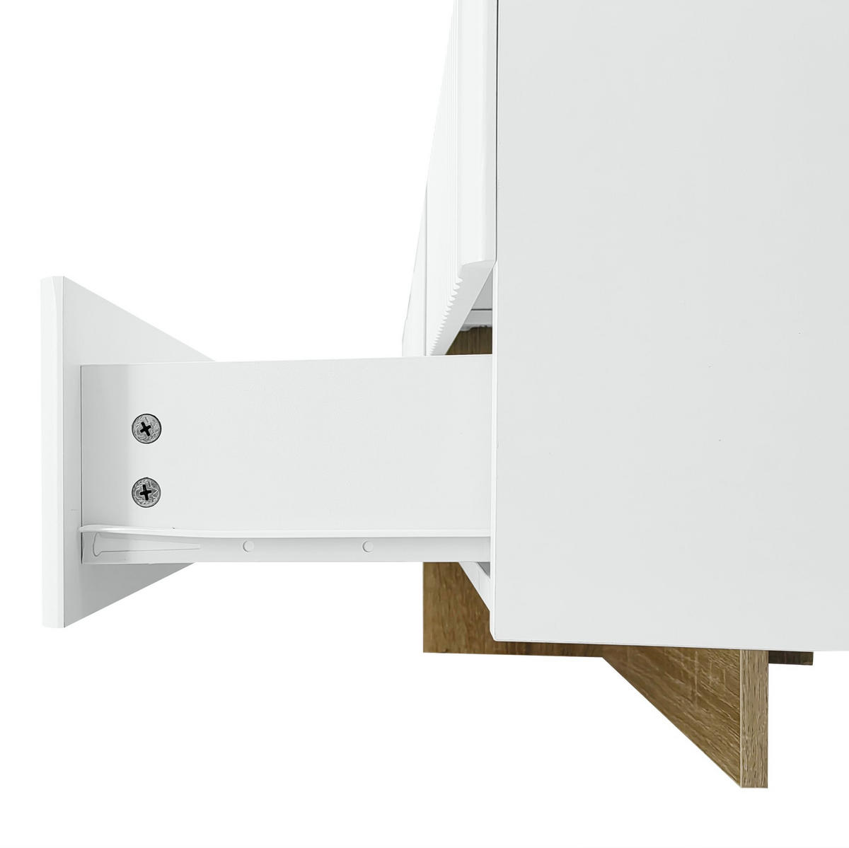 LOWBOARD 190/35/45 cm in Weiß/Gold aus MDF und Spanplatte mit 3 Türen und 2 Schubladen - Weiß, Holzwerkstoff (35/45/190cm) - OKMYHOME