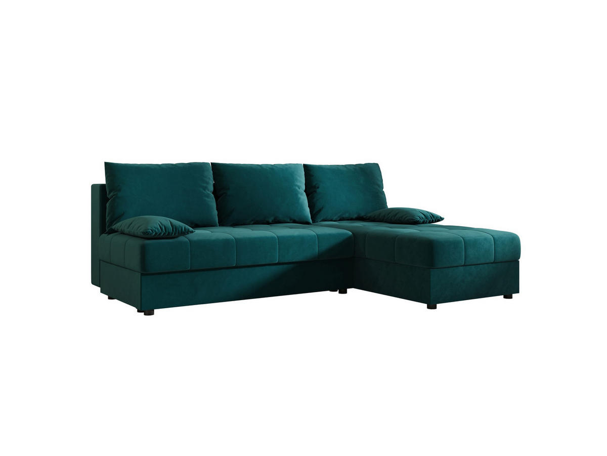 ECKSOFA MOS L BIS Itaka 39 Rechts mit Schlaffunktion - Türkis, Textil (220/143cm) - Bedante
